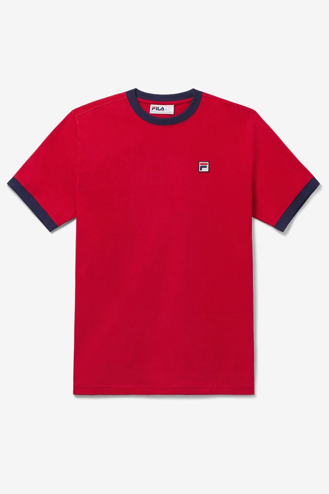 Fila T-Shirt Marconi Ringer Mens Red - India MSO-837965